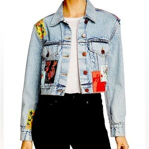 Alice + Olivia patchwork denim jacket